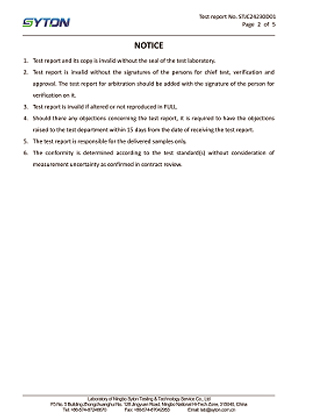 Lead-free DZR Copper Dezincification Resistance Certificate